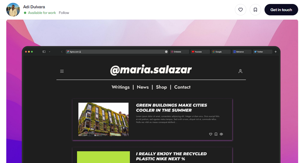 Adi Dulvara dark mode personal blog template