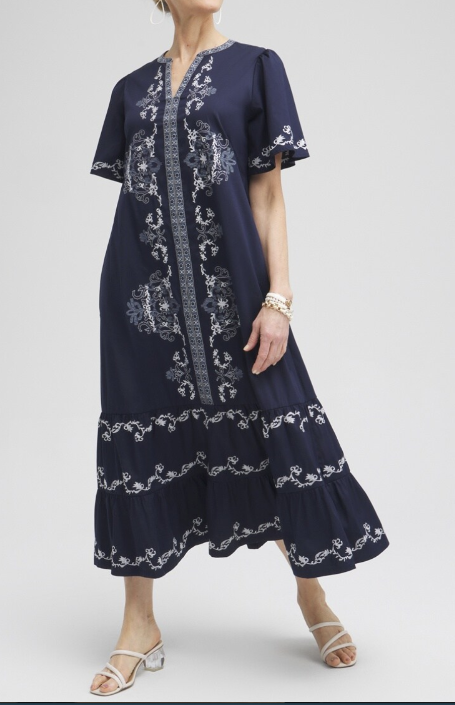 Poplin Embroidered Maxi Dress at Chico’s