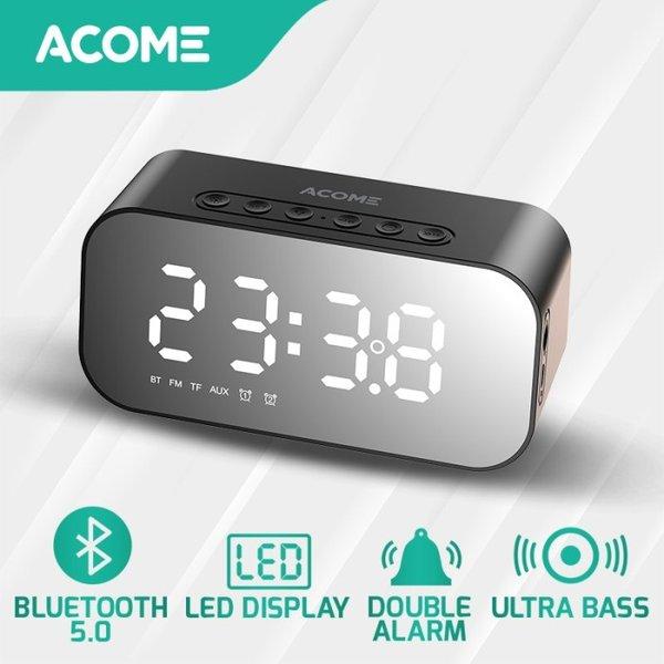 Jual Acome A5 Speaker Bluetooth 5.0 Jam Alarm LED Display Ultra Bass di ...
