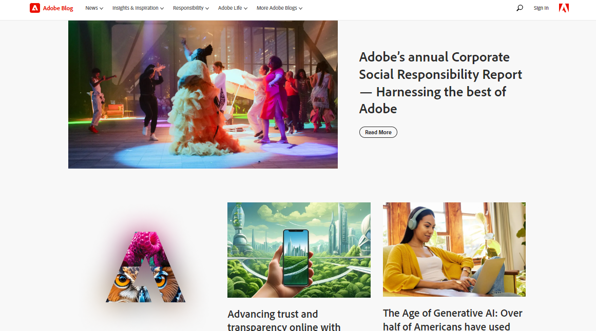 Adobe Blog - Best Layout Blog