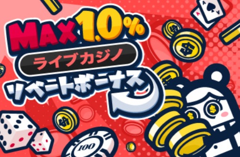 コニベットライブカジノリベートボーナスのアイキャッチ