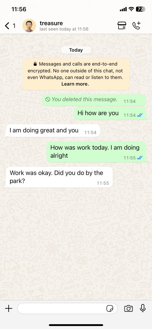 Check your past chats on whatsapp