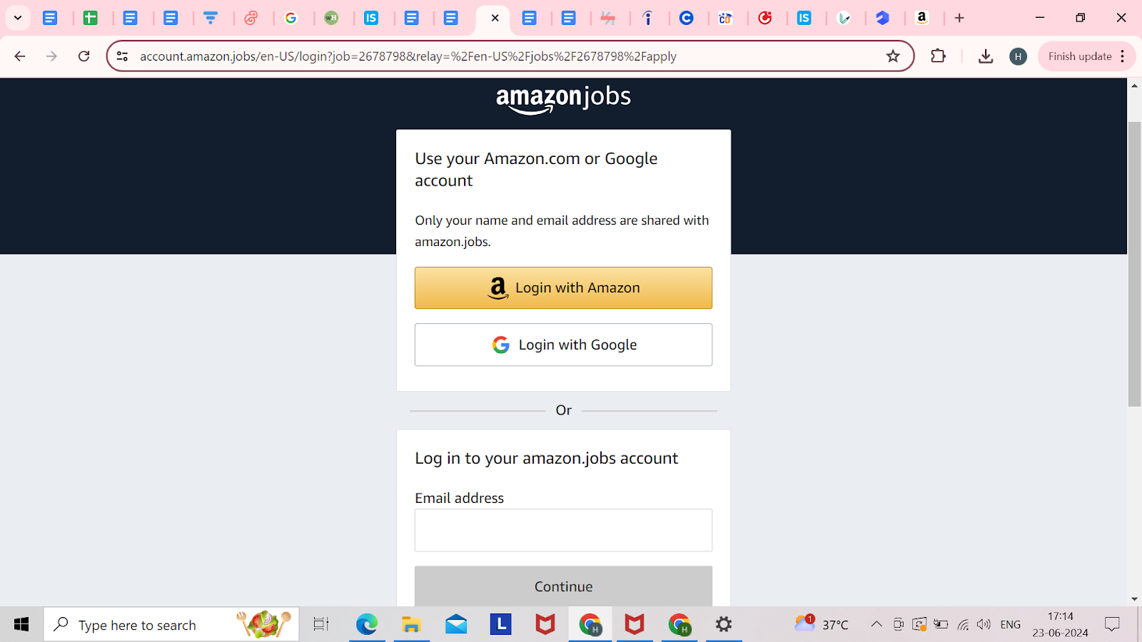 Amazon login