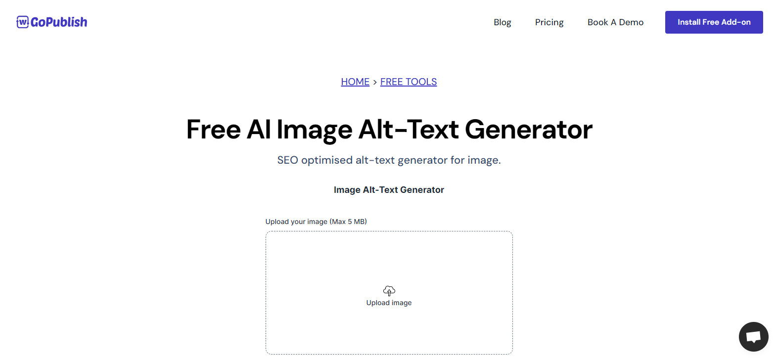 GoPublish Image AI Alt Text Generator