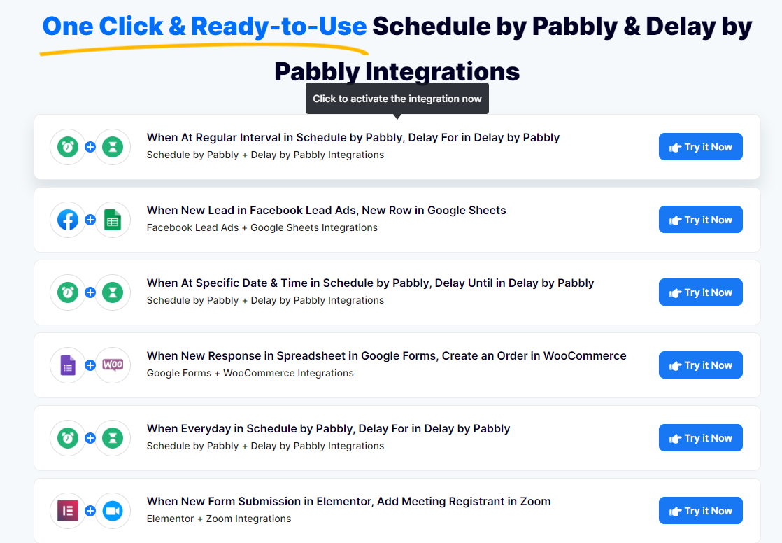 Scheduling feature of Pabbly Connect.