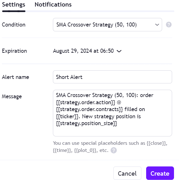 Create alert