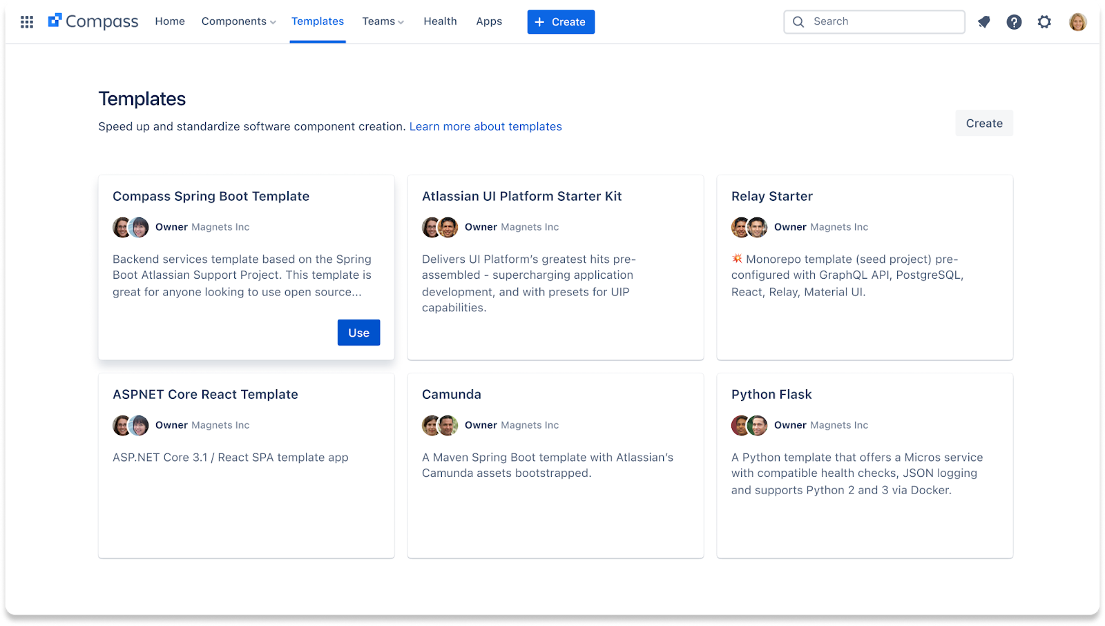 Atlassian Compass Templates