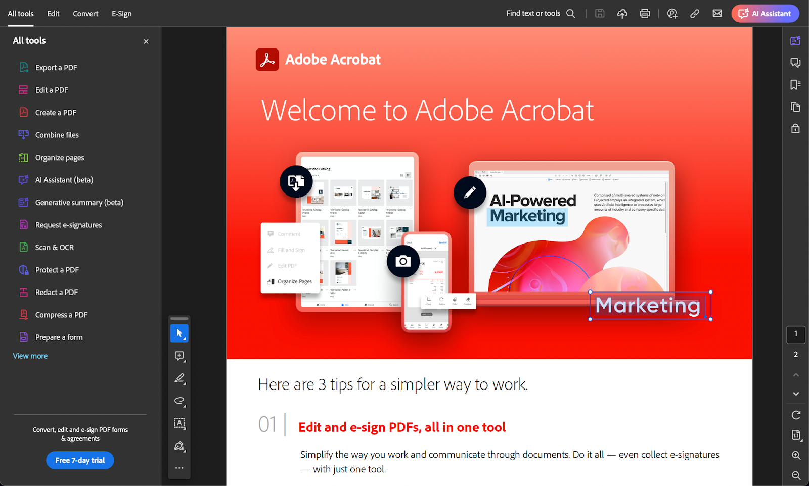 Viewing PDFs on Adobe Acrobat Reader DC