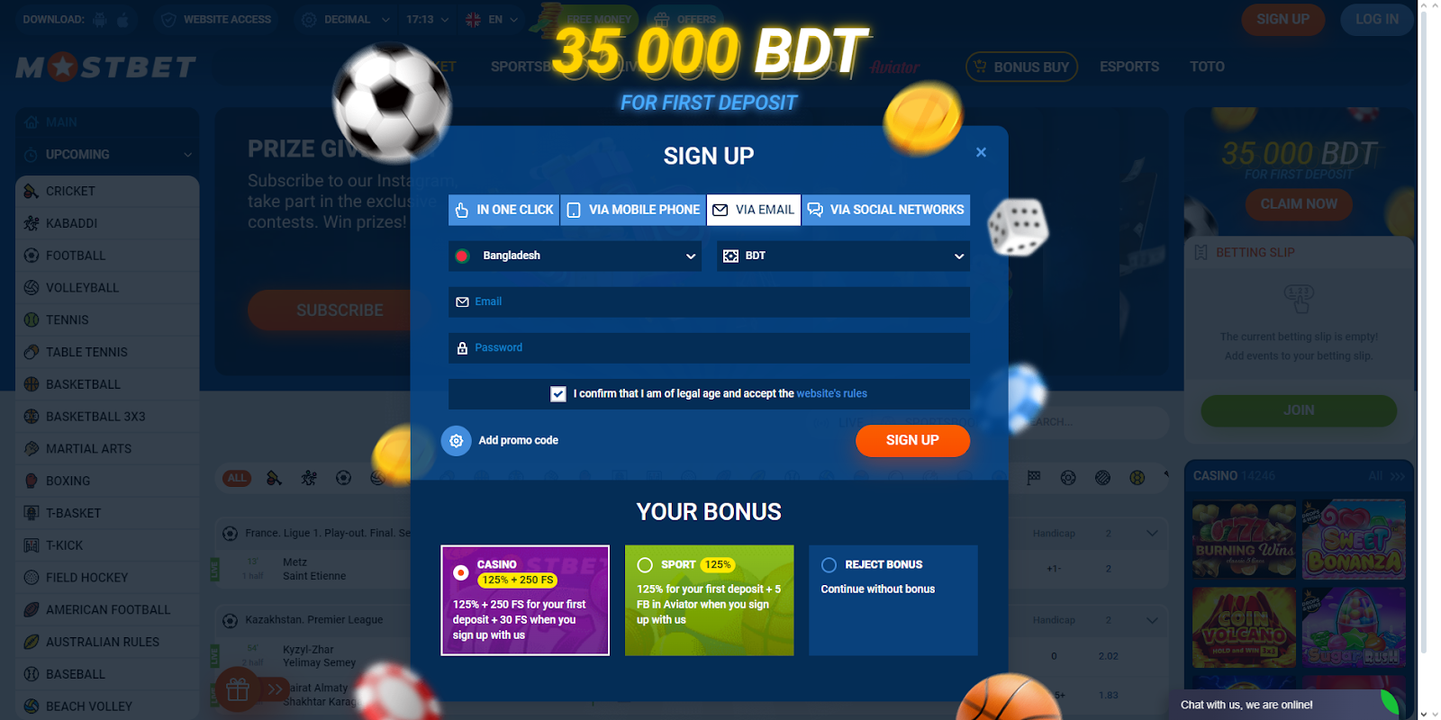 Mostbet Email Registration