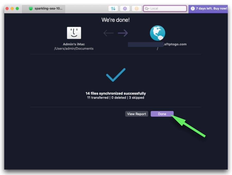 local mac remote ftp sync