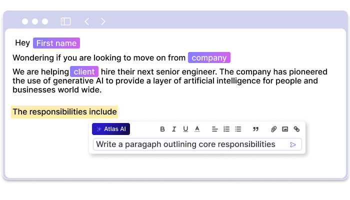 AI Write - Atlas AI Recruitment Platform for executive search consultants