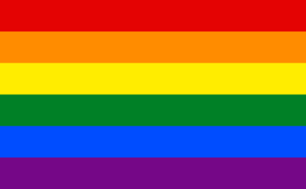 A rainbow flag with multiple stripes