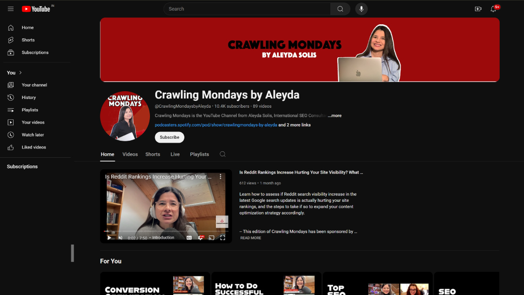 SEO success story, seo journey, career growth, industry recognition, SEO expertise, professional development, Crawling Mondays, Aleyda Solis
