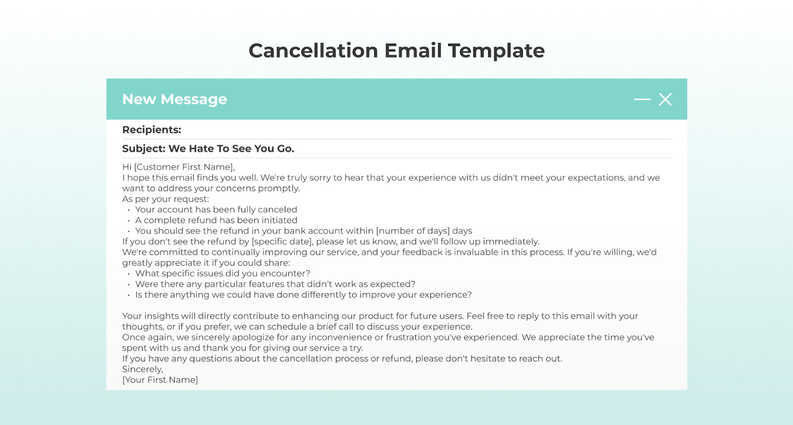  Cancelation Email Template