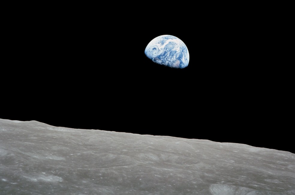 'Earthrise' mostra o 'nascer da Terra' a partir da Lua  Foto: William Alison Anders/NASA