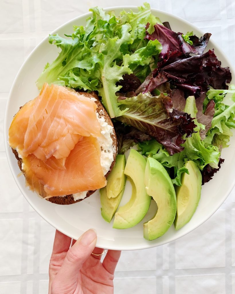 Smoked Salmon Cream Cheese Bagel with Avocado