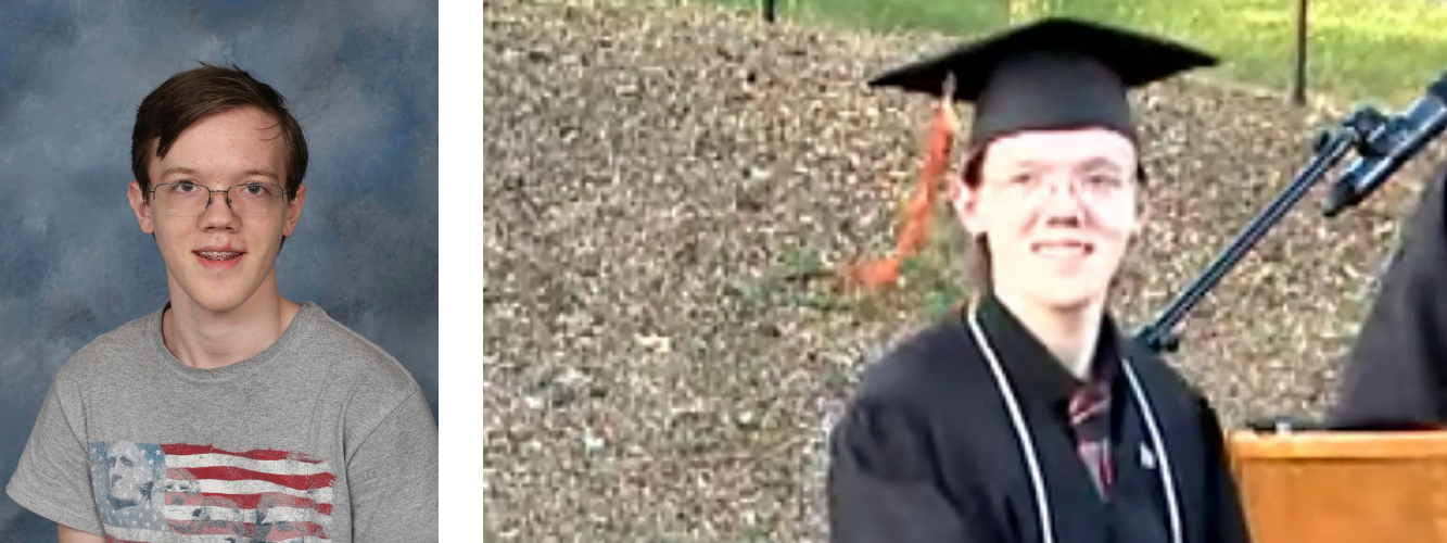 A person in a graduation cap</p><p>Description automatically generated