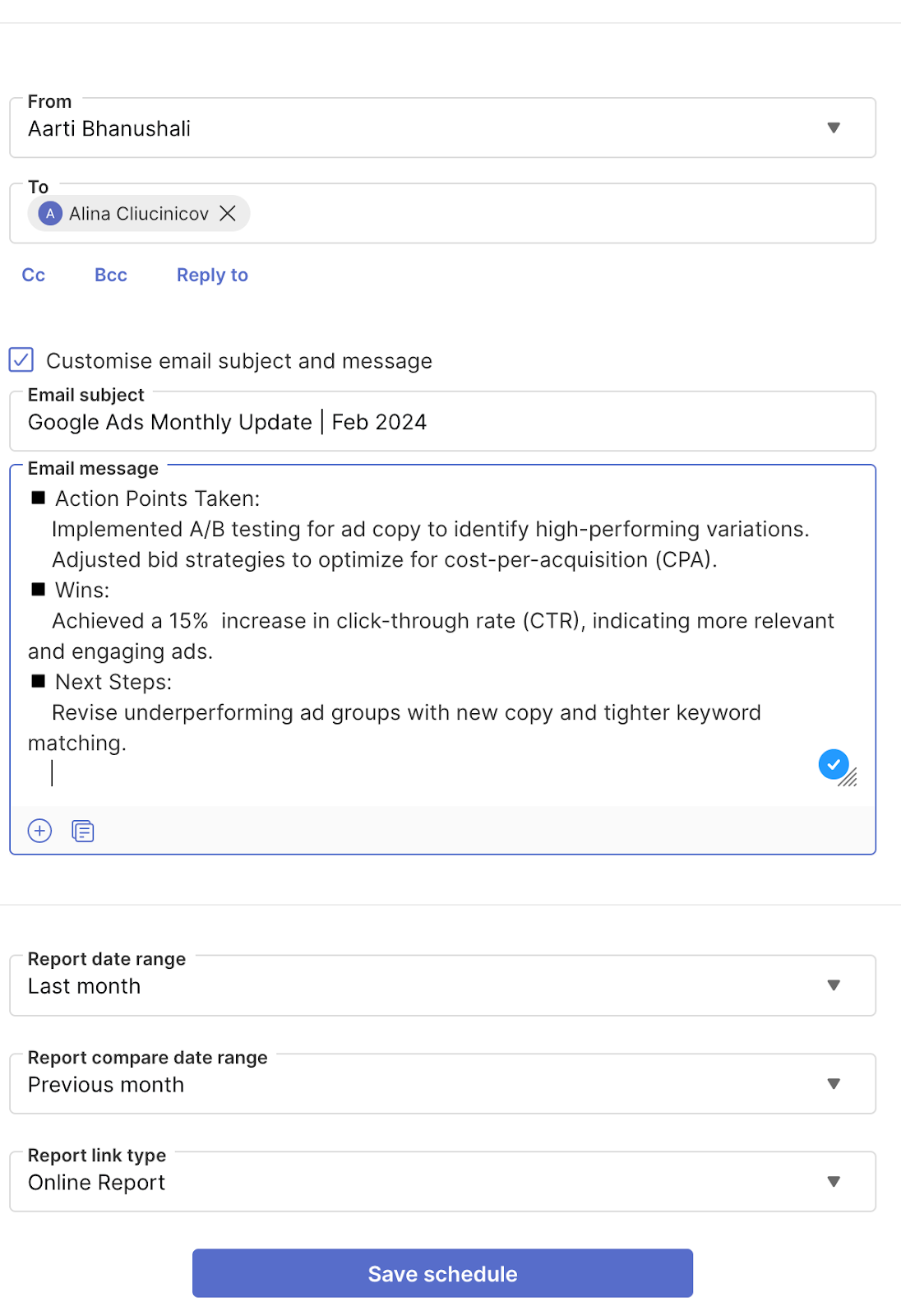 Include a TDLR Summary in Emails