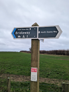 Footpath and bridleway signs in the countryside