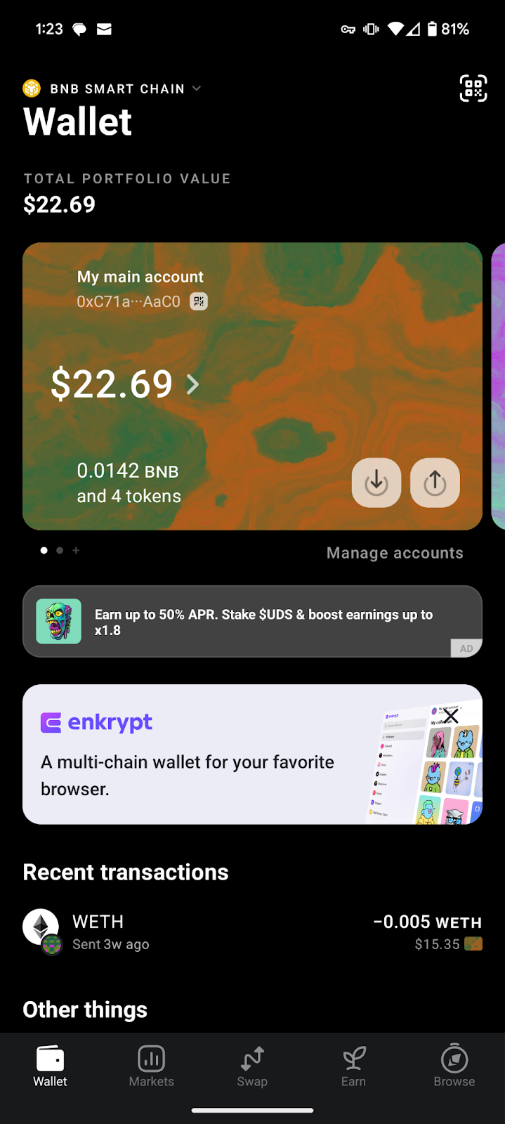 Bridge from Ethereum to BNB Smart Chain with MEW Mobile