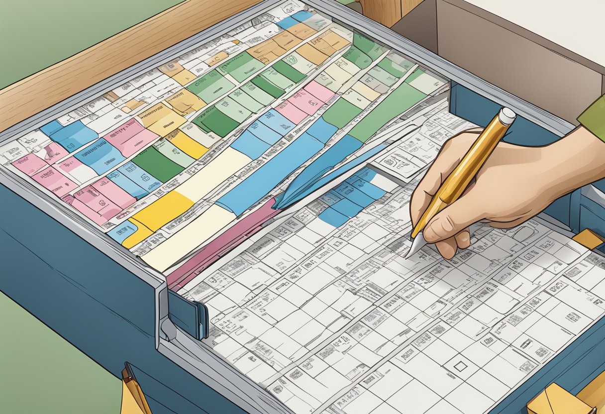 A lottery ticket being filled out and placed into a draw box