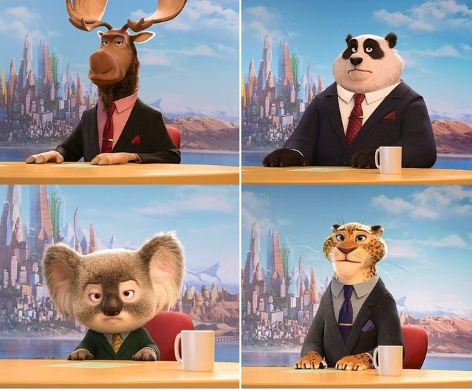 Zootopia's different versions of the news anchor, where there is a Panda anchor for the Chinese market, tailored to Chinese consumers' psychology