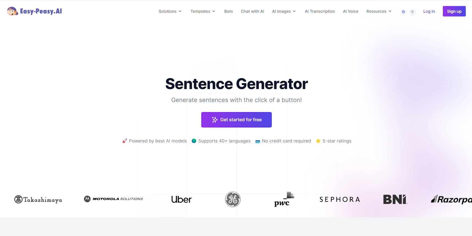 Easy-Peasy.ai Sentence Generator