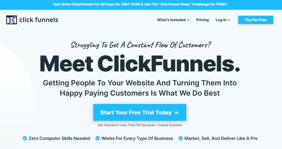 ClickFunnels Homepage