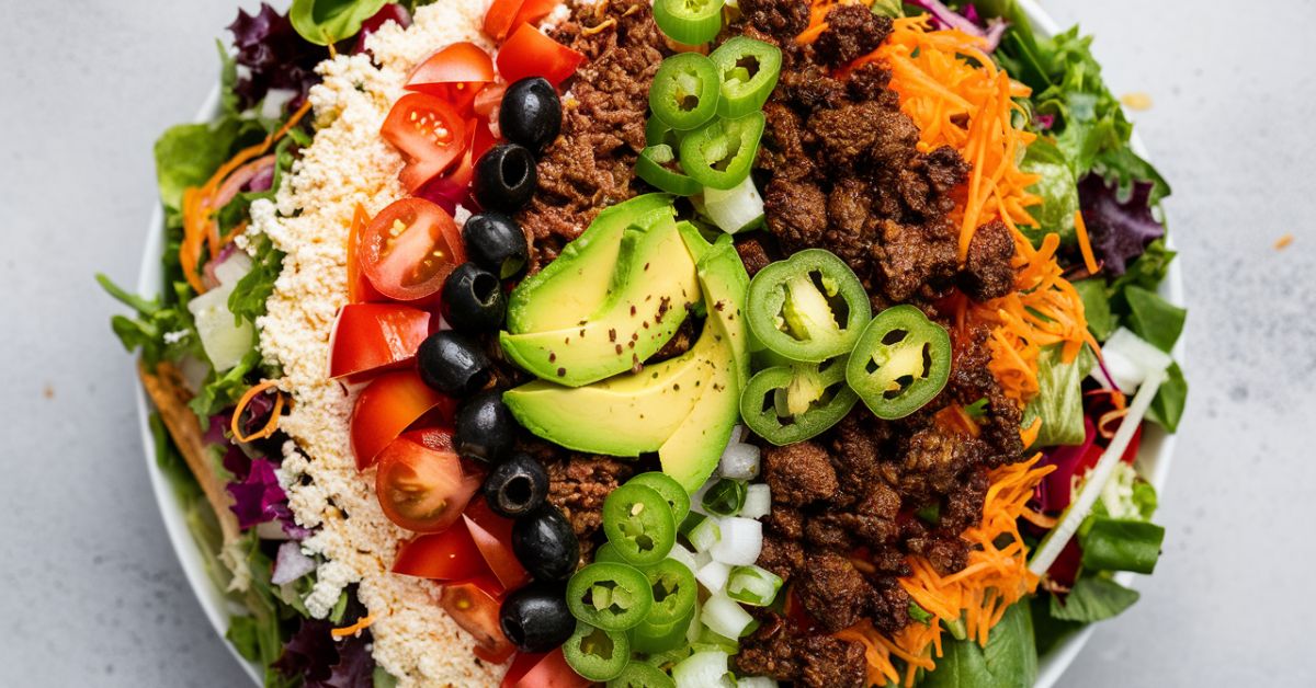 keto taco salad  with ground beef