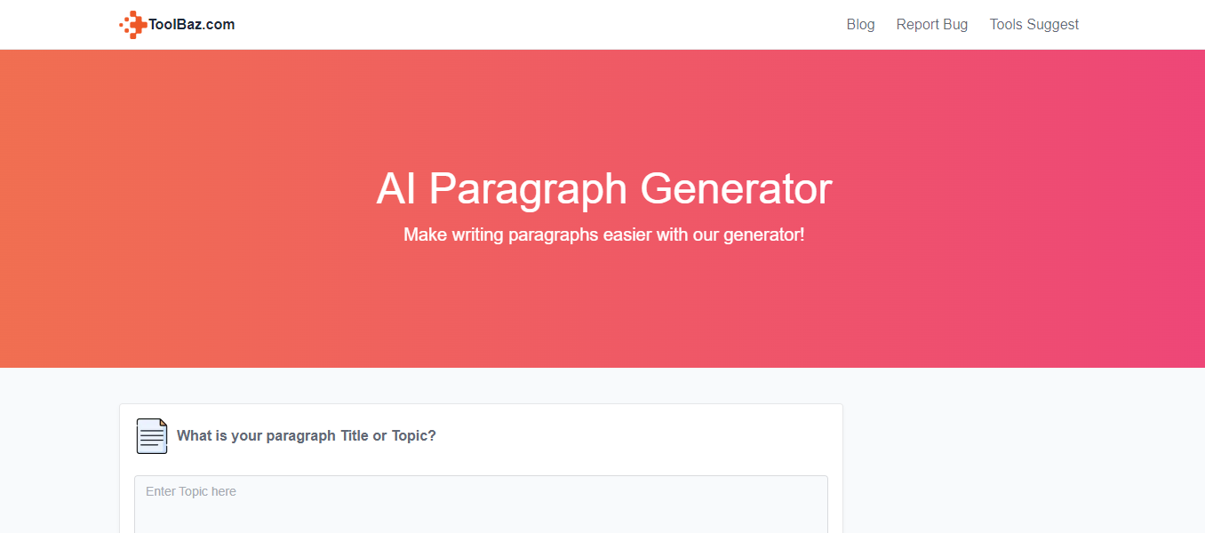 ToolBaz Paragraph Generator