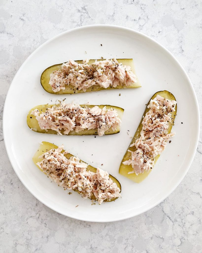 Tuna on Pickles | High Protein Low Fat Snacks