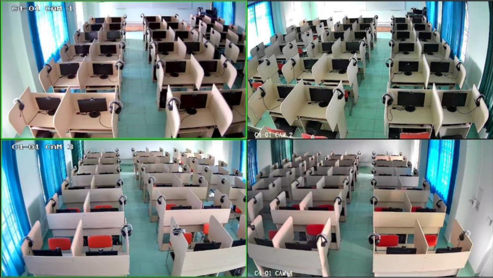 Hình ảnh phòng thi tại Trường Đại học Nam Cần Thơ qua camera giám sát
