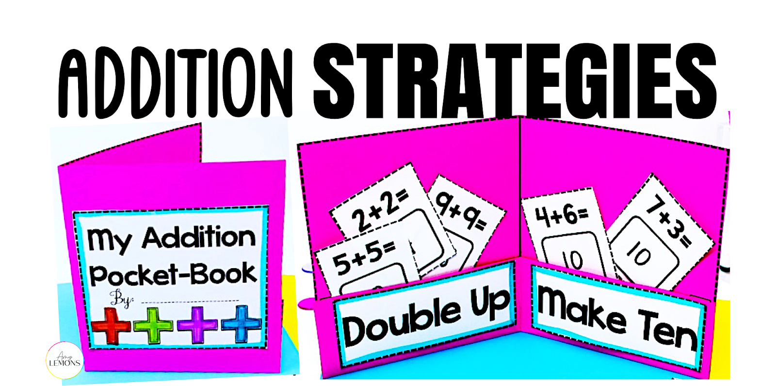 Math sorting folder to practice and identify the best addition strategies to solve problems.