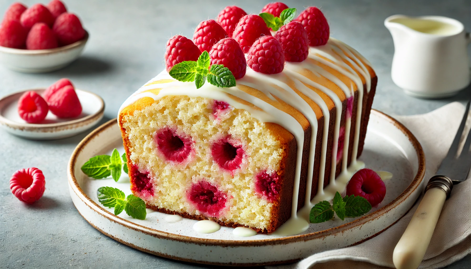 Raspberry White Chocolate Loaf Cake