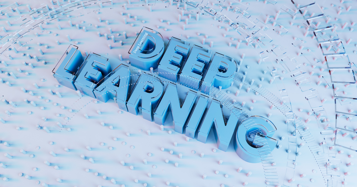 Diagram depicting deep learning process with layers of neural networks