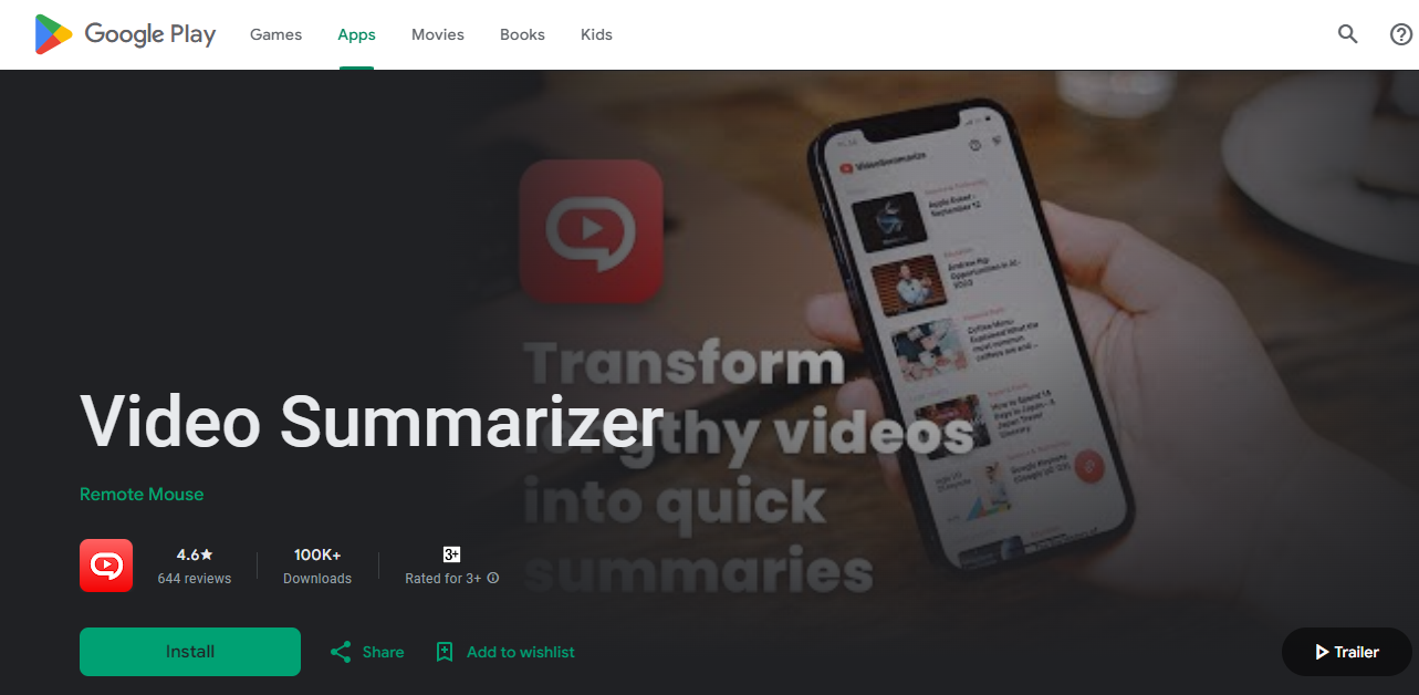 Video Summarizer (Google Play)