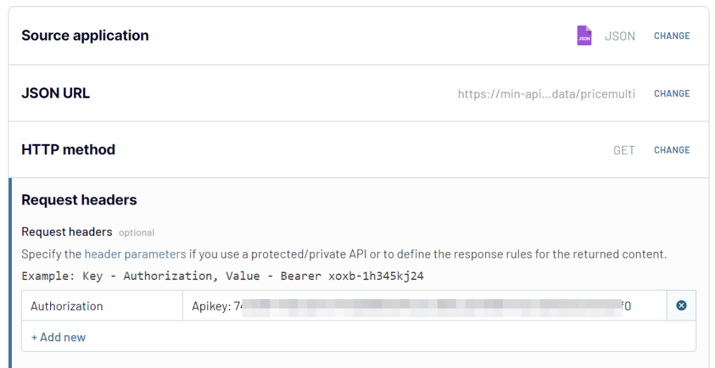 source json des en-têtes de requête