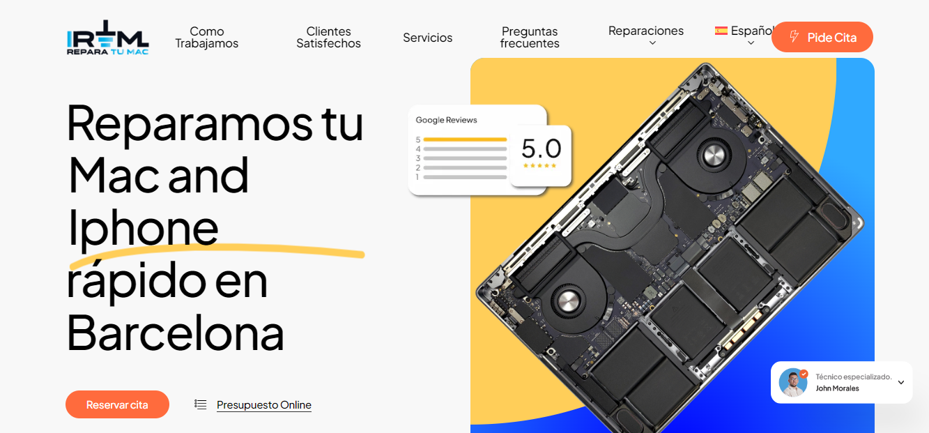 Presupuesto gratuito para reparación de macbook en Barcelona.
