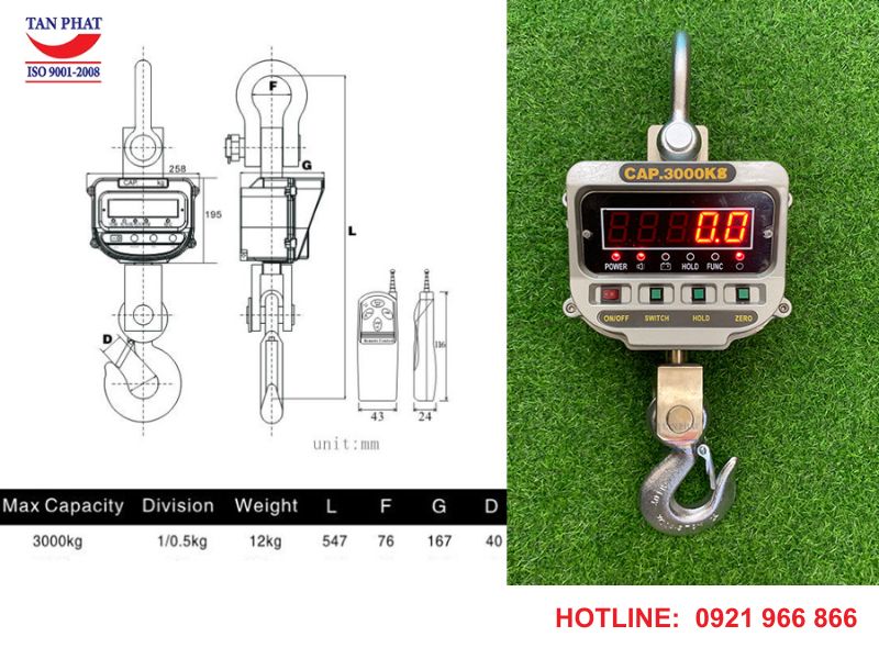 Cân treo điện tử 3 tấn