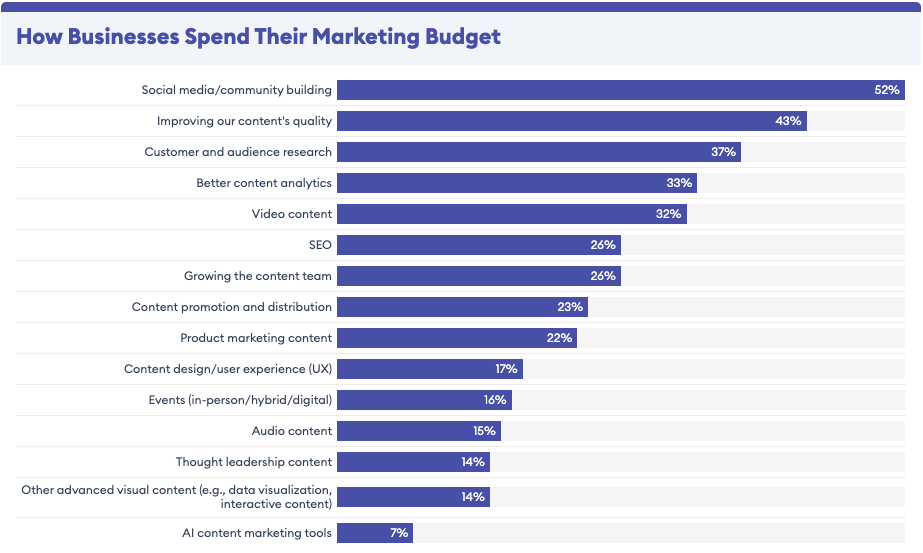 How business spend their marketing budget