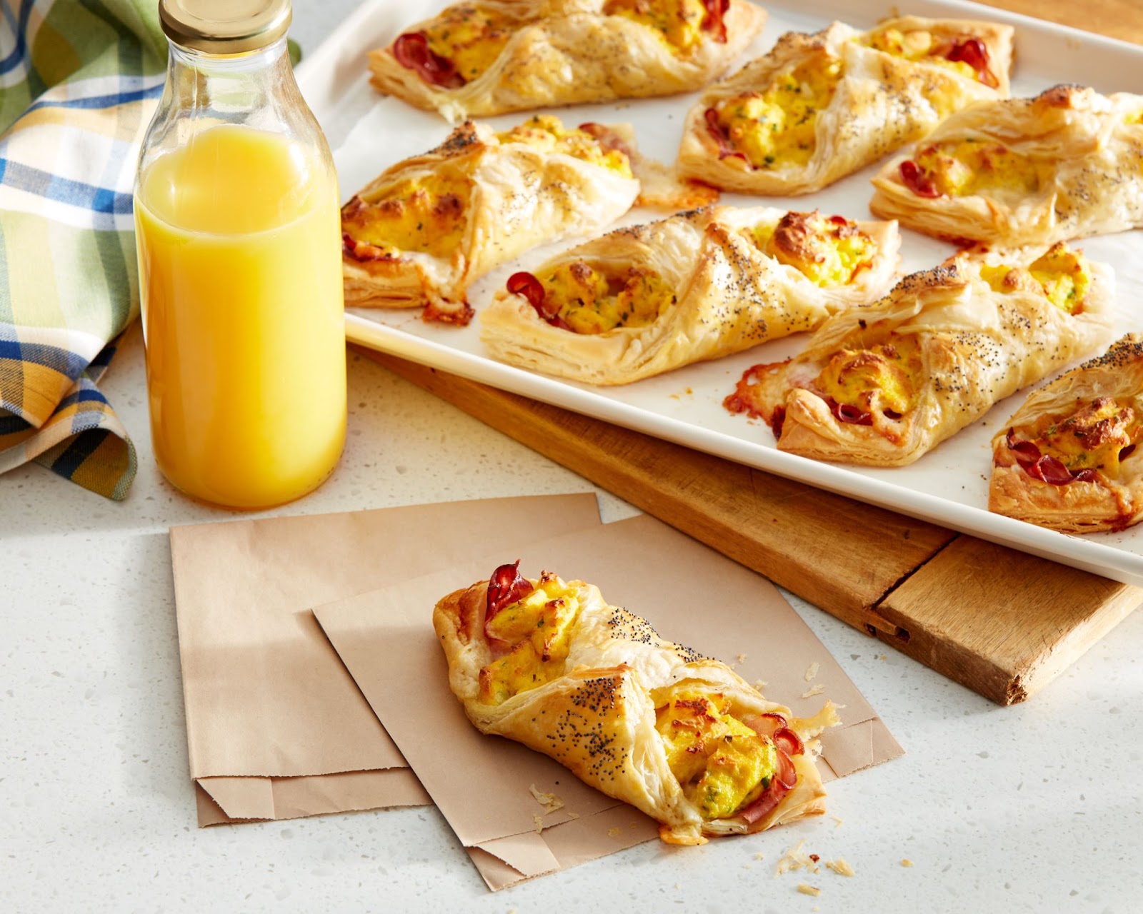 Cheesy Ham and Egg Turnovers