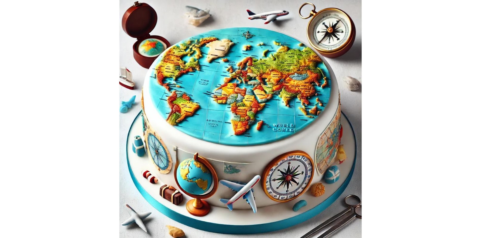 Map Theme Cake