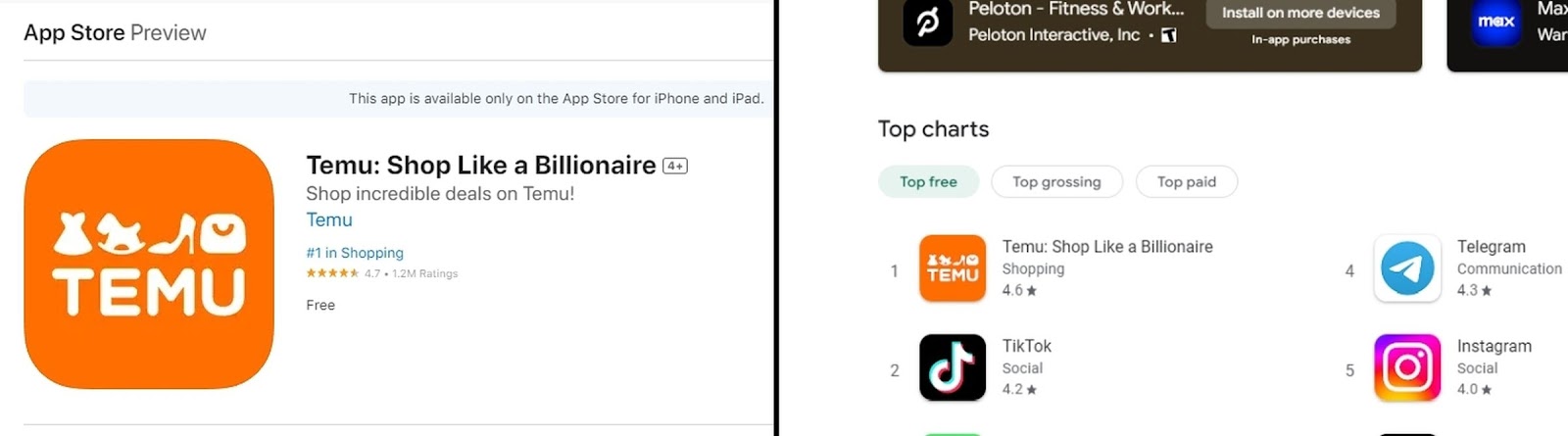 Temu di App Store