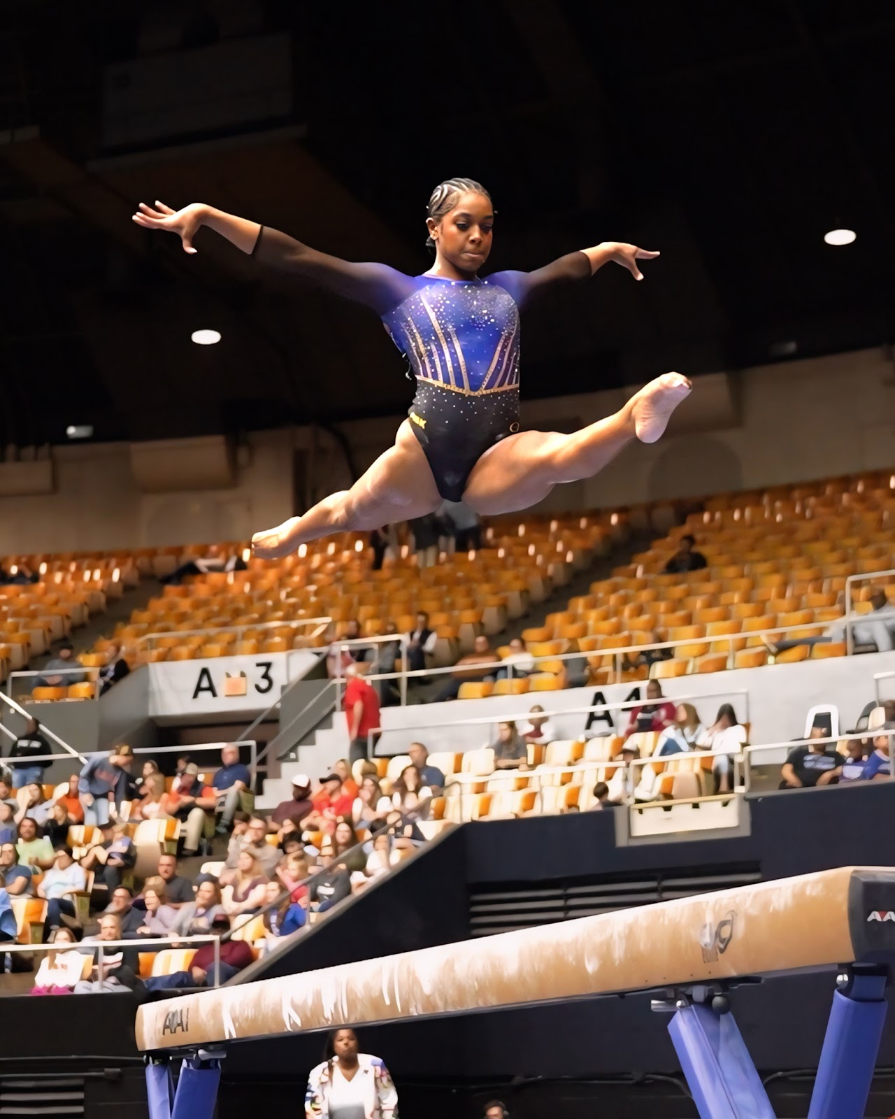 Morgan Price performs at a home meet during this past season. Photo credit: Lukewarmingg Photography