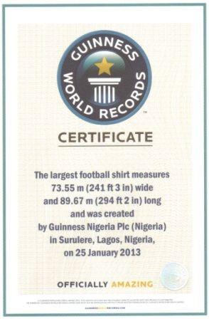 A certificate of a football record

Description automatically generated