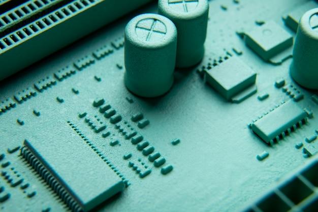 Circuit board close-up with different components