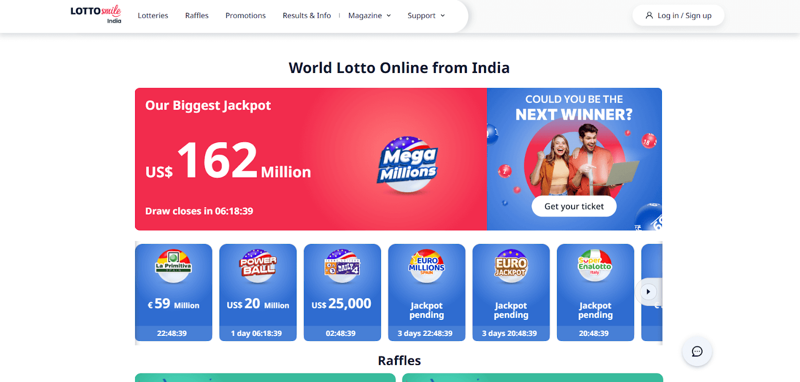 Lottosmile lottery sites