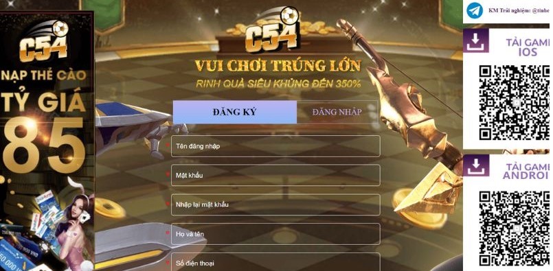 5 bước tải và đăng ký tài khoản c54 trên điện thoại