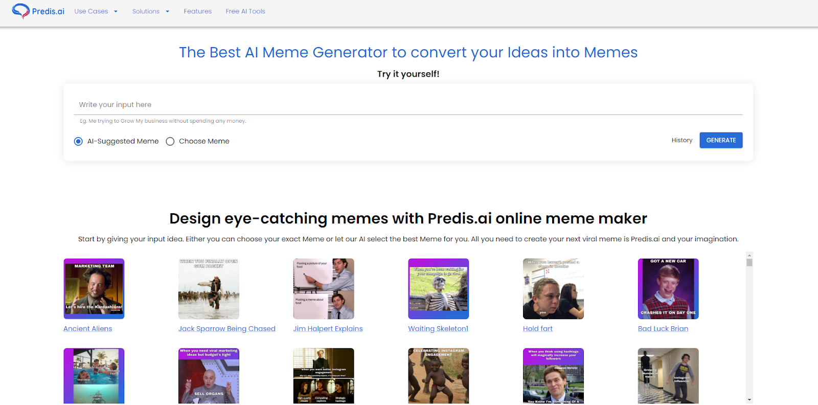 Predis.ai AI Meme Generator