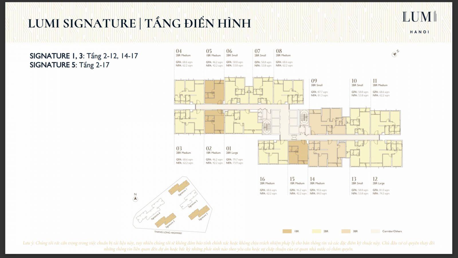 Mặt bằng tòa căn hộ Signature Lumi Hanoi